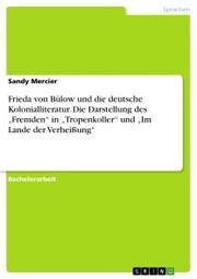 Frieda von Bülow und die deutsche Kolonialliteratur. Die Darstellung des 'Fremden' in 'Tropenkoller' und 'Im Lande der Verheißung' - Cover