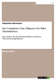 Die Compliance Due Diligence bei M&A Transaktionen - Cover