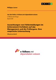 Auswirkungen von Fehlermeldungen im Enforcement-Verfahren auf das Management und die Prüforgane. Eine empirische Untersuchung - Cover