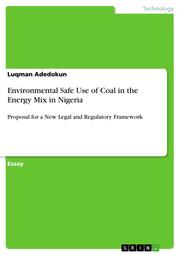 Environmental Safe Use of Coal in the Energy Mix in Nigeria - Cover