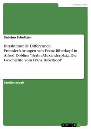 Intrakulturelle Differenzen. Fremderfahrungen von Franz Biberkopf in Alfred Döblins 'Berlin Alexanderplatz. Die Geschichte vom Franz Biberkopf' - Cover