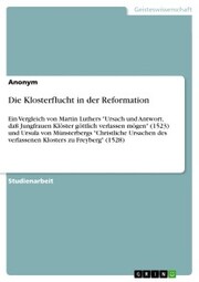 Die Klosterflucht in der Reformation - Cover