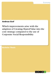 Which improvements arise with the adaption of Creating Shared Value into the core strategy compared to the use of Corporate Social Responsibility - Cover