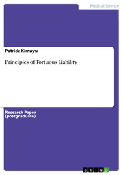 Principles of Tortuous Liability - Cover