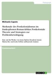 Merkmale des Postkolonialismus im frankophonen Roman Afrikas. Postkoloniale Theorie und Strategien zur Problembewältigung - Cover