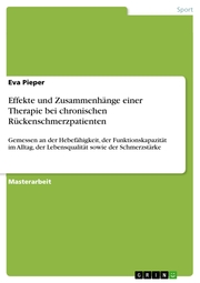 Effekte und Zusammenhänge einer Therapie bei chronischen Rückenschmerzpatienten - Cover