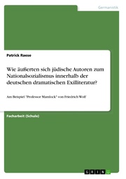 Wie äußerten sich jüdische Autoren zum Nationalsozialismus innerhalb der deutschen dramatischen Exilliteratur? - Cover