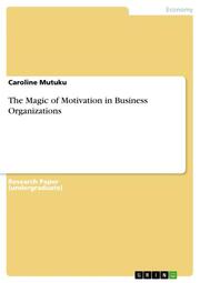 The Magic of Motivation in Business Organizations