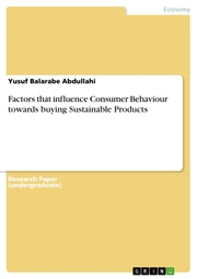 Factors that influence Consumer Behaviour towards buying Sustainable Products - Cover