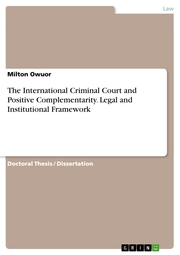 The International Criminal Court and Positive Complementarity. Legal and Institutional Framework - Cover