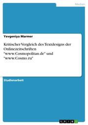 Kritischer Vergleich des Textdesigns der Onlinezeitschriften 'www.Cosmopolitan.d