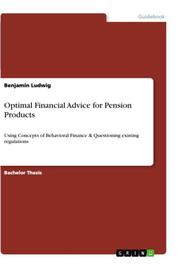Optimal Financial Advice for Pension Products