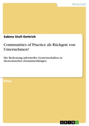 Communities of Practice als Rückgrat von Unternehmen? - Cover