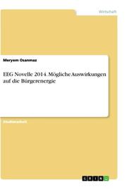 EEG Novelle 2014. Mögliche Auswirkungen auf die Bürgerenergie - Cover