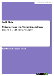 Untersuchung von Absorptionspektren mittels UV-VIS Spektroskopie