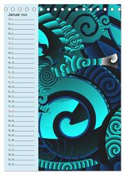 Grafische Farbenfreude Planer (Tischkalender 2024 DIN A5 hoch), CALVENDO Monatskalender - Abbildung 3