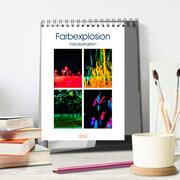 Farbenabstraktion Farbenexplosion (Tischkalender 2024 DIN A5 hoch), CALVENDO Monatskalender - Abbildung 2