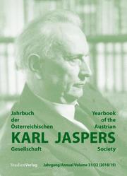 Jahrbuch der Österreichischen Karl-Jaspers-Gesellschaft 31/32 (2018/2019) - Cover