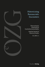 Österreichische Zeitschrift für Geschichtswissenschaften 1/2021 - Cover