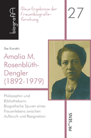 Amalia M. Rosenblüth-Dengler (1892-1979) - Cover