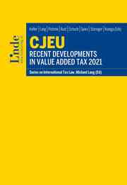 CJEU - Recent Developments in Value Added Tax 2021 - Cover