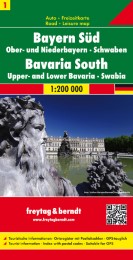 Bayern Süd - Ober- und Niederbayern - Schwaben, Autokarte 1:200.000
