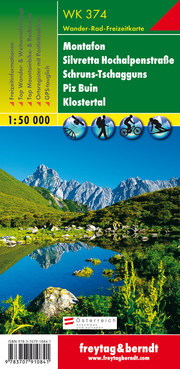 WK 374 Montafon - Silvretta Hochalpenstraße - Schruns-Tschagguns - Piz Buin - Klostertal, Wanderkarte 1:50.000