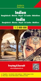 Indien - Bangladesch Bhutan Nepal Sri Lanka Malediven, Autokarte 1:2.000.000