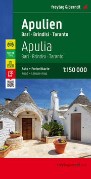 Apulien, Straßen- und Freizeitkarte 1:150.000