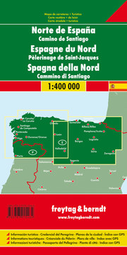 Spanien Nord - Jakobsweg, Autokarte 1:400.000, freytag & berndt - Abbildung 1