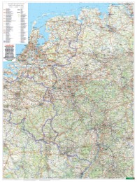 Wandkarte: Deutschland West, Poster, 1:500.000, Metallbestäbt in Rolle