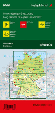 Fernwanderwege Deutschland, Weitwanderkarte 1:800.000, freytag & berndt - Abbildung 1