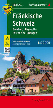 Fränkische Schweiz, Bamberg - Bayreuth, Forchheim - Erlangen, Rad- und Freizeitkarte 1:100.000