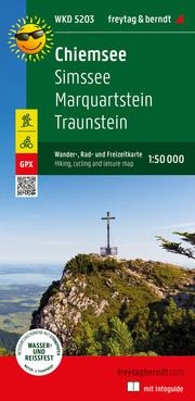 Chiemsee, Wander-, Rad- und Freizeitkarte 1:50.000, freytag & berndt, WKD 5203, mit Infoguide