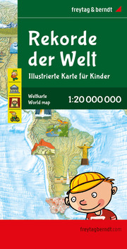 Weltkarte für Kinder, 1:20.000.000, Poster metallbestäbt, freytag & berndt
