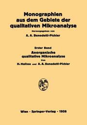 Anorganische Qualitative Mikroanalyse - Cover