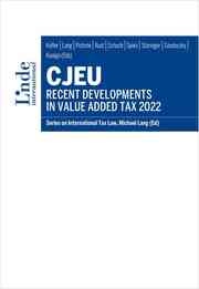 CJEU - Recent Developments in Value Added Tax 2022 - Cover