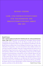 Lehr- und Instruktionsstunden für Teilnehmende der erkenntniskultischen Arbeit 1906 - 1923 - Cover