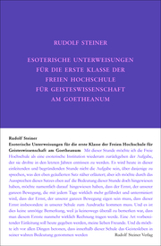 Esoterische Unterweisungen für die erste Klasse der Freien Hochschule für Geisteswissenschaft am Goetheanum 1924 - Cover
