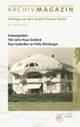 ARCHIVMAGAZIN. Beiträge aus dem Rudolf Steiner Archiv 9/2015 - Cover