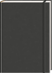Anaconda Notizbuch/Notebook/Blankbook, punktiert, textiles Gummiband, schwarz, Hardcover (A5), 120g/m2 Papier