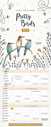Familienplaner Pretty Birds 2023 - Cover