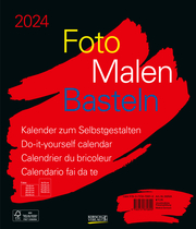 Foto-Malen-Basteln Bastelkalender schwarz groß 2024 - Cover