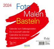 Foto-Malen-Basteln Bastelkalender quer weiß 2024 - Cover