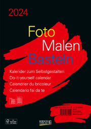 Foto-Malen-Basteln Bastelkalender A4 schwarz 2024 - Cover