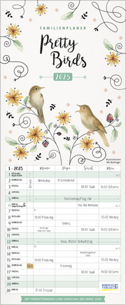 Familienplaner Pretty Birds 2025 - Cover