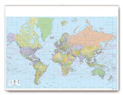 Weltkarte politisch mit Seehäfen