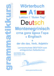Wörterbuch Deutsch - Montenegrinisch - Englisch Niveau A1 - Cover