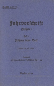 H.Dv. 465/3 Fahrvorschrift - Heft 3 - Fahren vom Bock