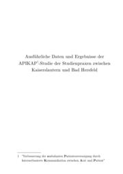 Ausführliche Daten und Ergebnisse der APIKAP-Studie der Studienpraxen zwischen Kaiserslautern und Bad Hersfeld